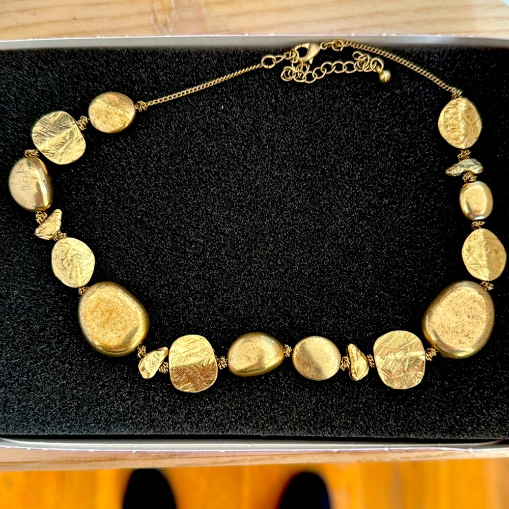 Lia Sophia Golden Nugget Necklace 20” with Extension